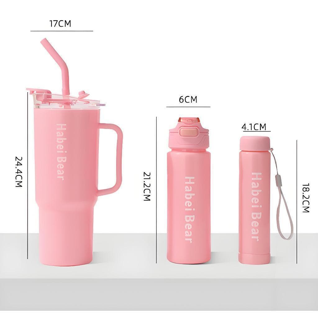 Garrafa de Água Squeeze com Lembretes Kit 1,2L 800ml 300ml Garrafa Hidratação para Academia