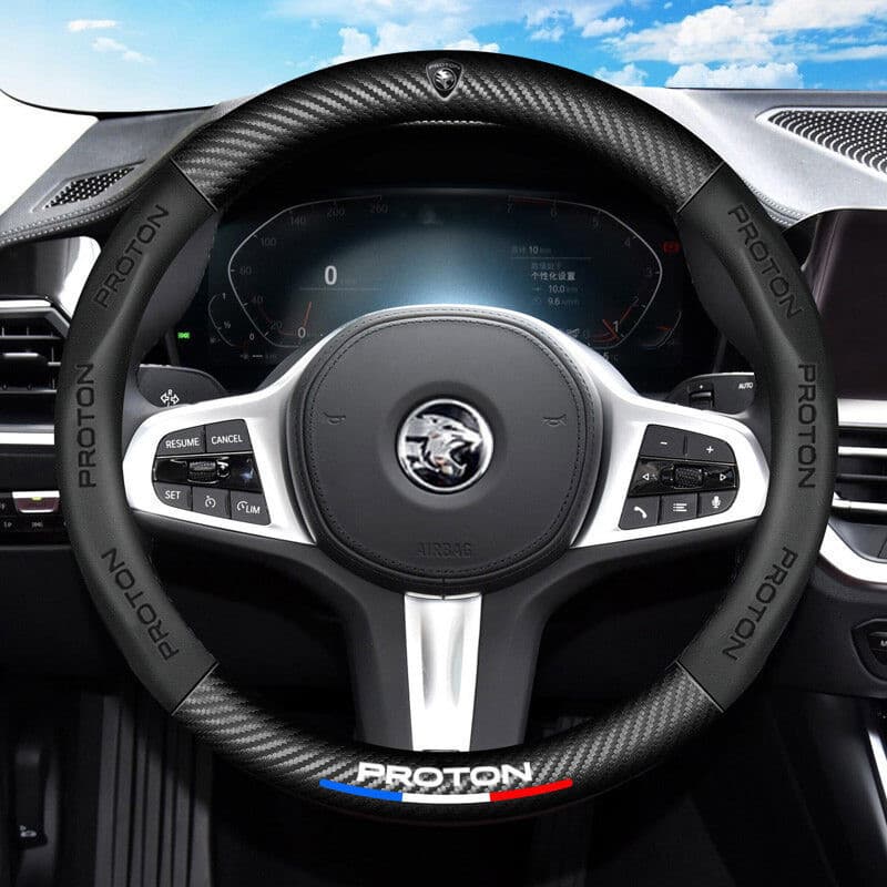 Capa de volante em fibra de carbono 3D para Proton X50 X70 Saga Exora Iriz Persona e outros modelos 38cm
