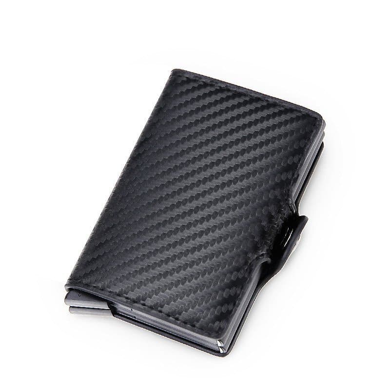 Carteira masculina de fibra de carbono com porta-cartões automático, carteira masculina V4XB.