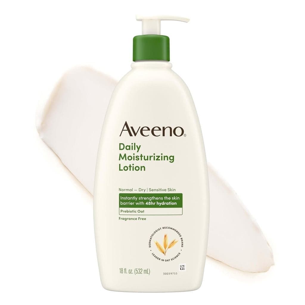 Loção Hidratante Diária Aveeno para Pele Normal a Seca, Hidratante com Aveia Prebiótica Calmante, Não Oleosa, Não Comedo
