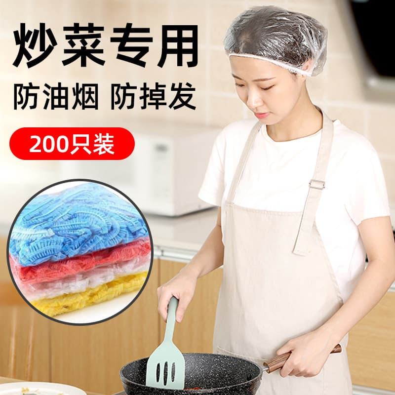 Touca de banho descartável de plástico para mulheres, touca de banho grossa à prova d'água, à prova de óleo, chapéu de c