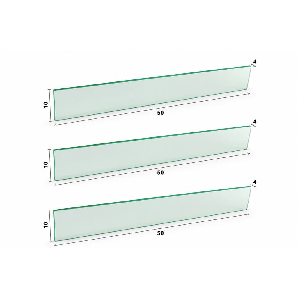 Kit 3un.Vidros Modulados de 4mm Seminovo 50x10