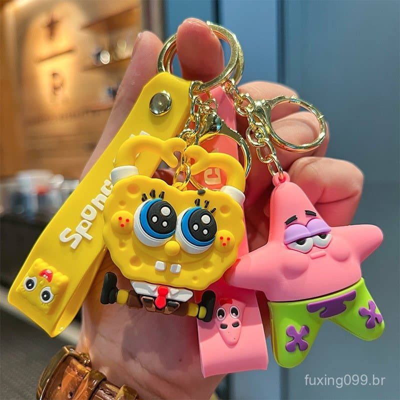 Pingente De Chaveiro De Carro Bob Esponja Calça Quadrada Patrick Star