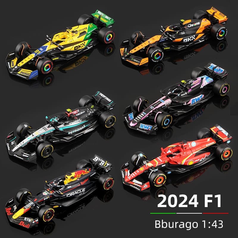 Bburago 1 : 43 2024 F1 Modelo Liga Em Miniatura Diecast Fórmula Carro De Corrida Brinquedo McLaren MCL38 Mercedes W15 Fe