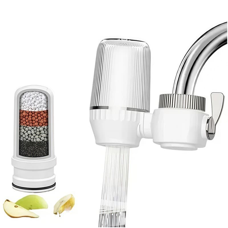 Purificador de Água para Torneira Filtro Alimentício ABS PC Descloração Melhora Qualidade da Água Residencial