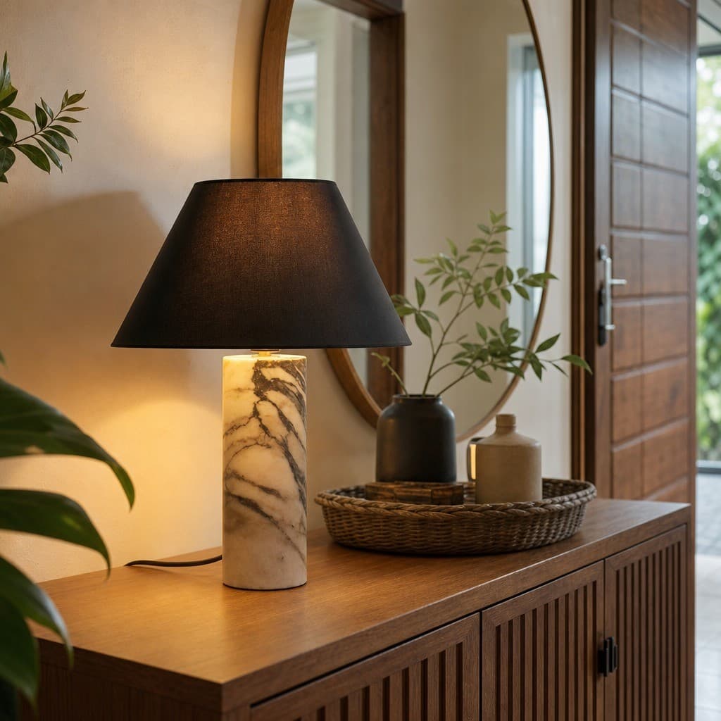 Abajur De Mesa De Mármore Luxo Simples Para Sala Quarto Cabeceira Abajur De Cabeceira Lampu Meja