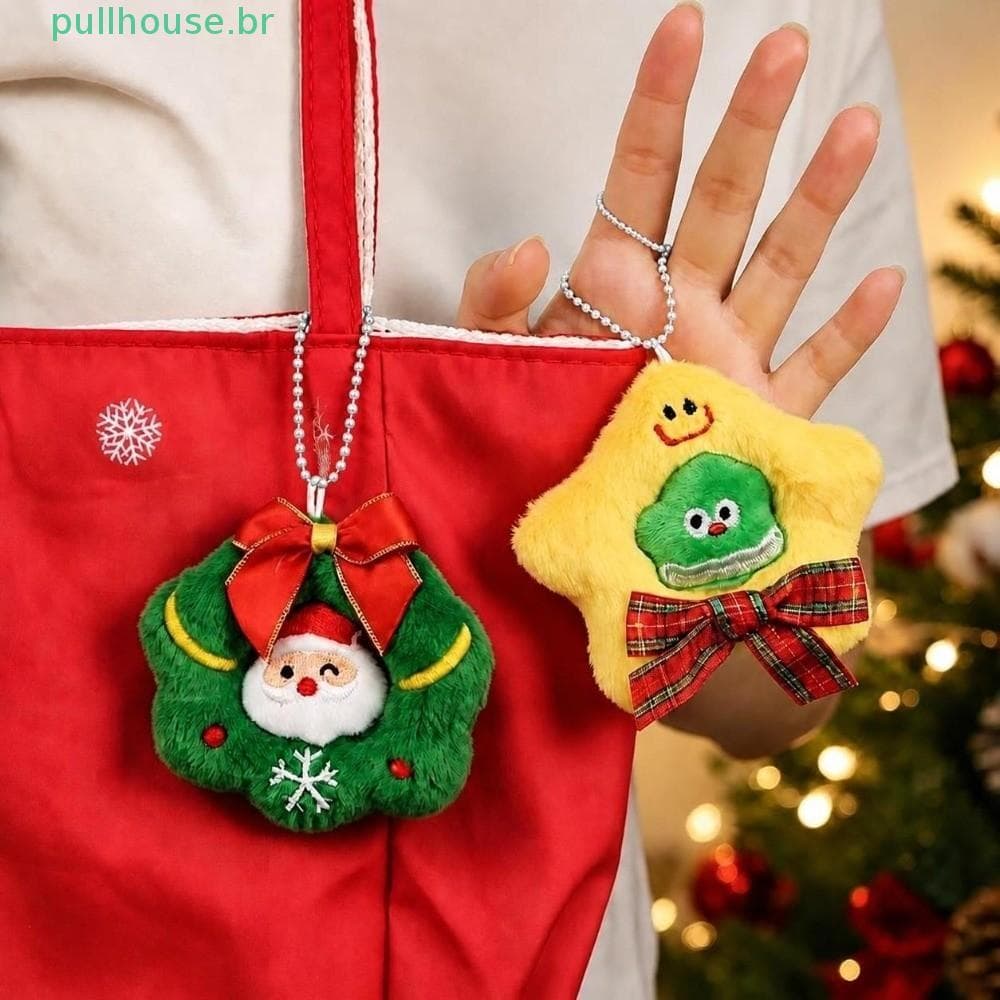 PULLHOUSE 5 Peças De Pingentes Pendurados Recheados , Enfeites De Árvore De Natal Fofos De Pelúcia , Design Oco