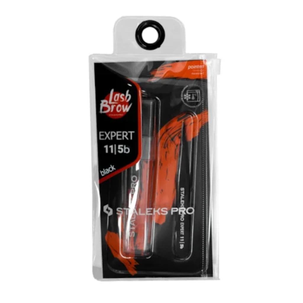 Staleks Pinca de Sobrancelha Preta Serie Expert Ponta Fina TE-11-5