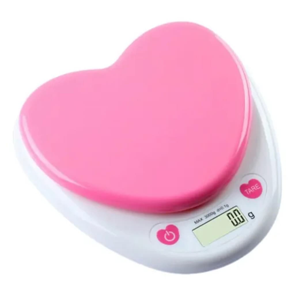 Balança Digital Portátil em Formato de Coração Alta Precisão 3kg/0.1g