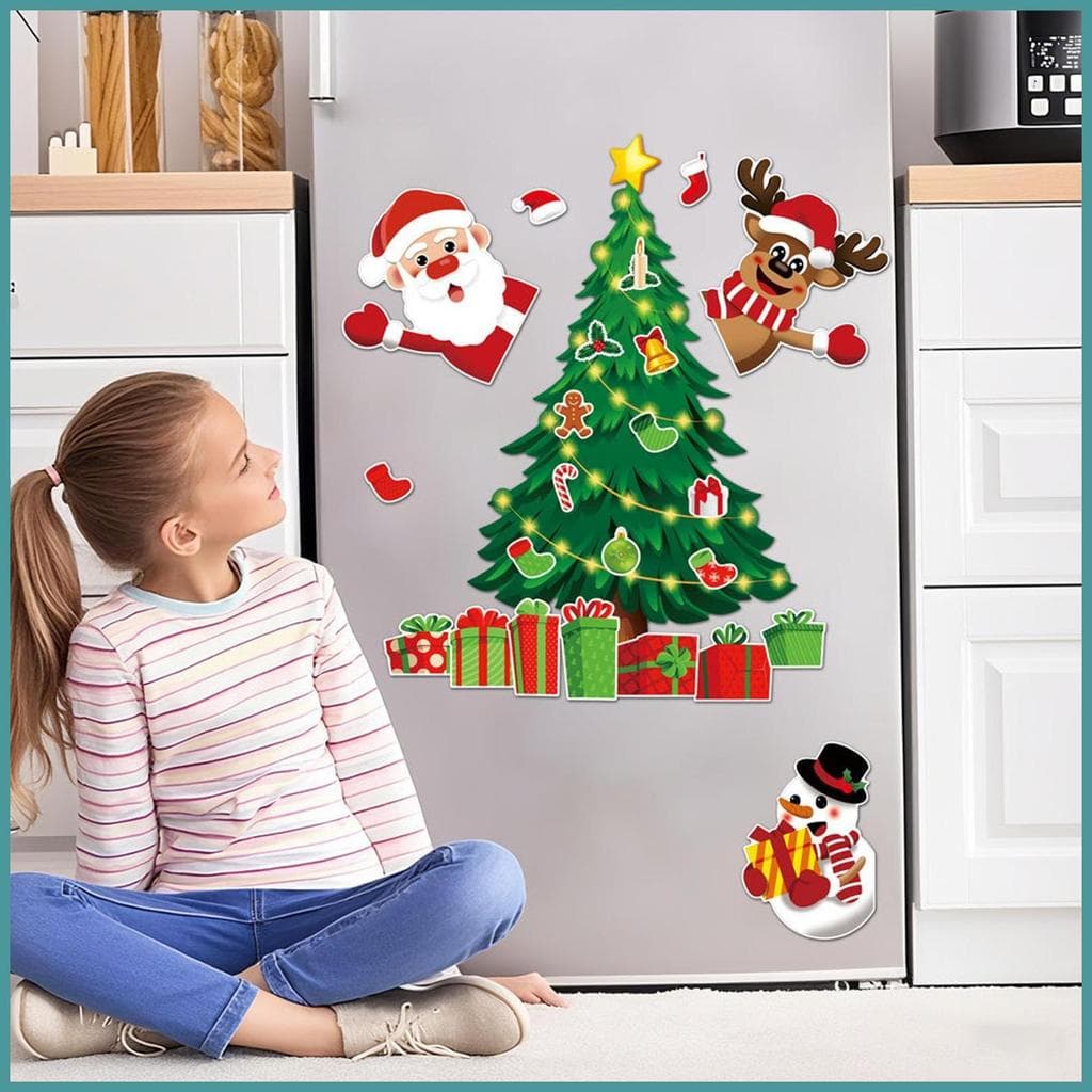 Natal Geladeira Ímã Conjunto Rena Magnética Reutilizável Árvore Adesivos Casa Decorações De Para Restaurante heqoibr