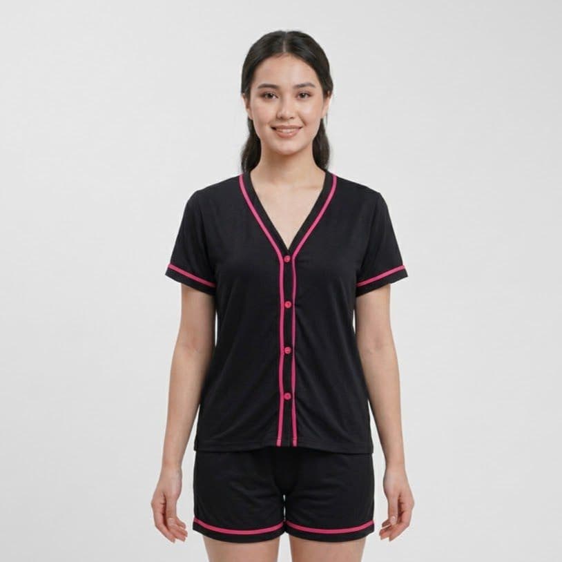 Pijama Aberto na Frente Blogueirinha curto adulto feminino gola com botões pós cirúrgico verão Pijama blogueirinha