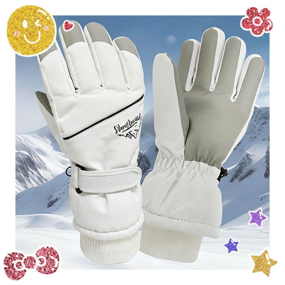 Luvas De Esqui De Inverno , Ciclismo Com Tela De Toque Quente Impermeáveis De Snowboard À Prova De Vento