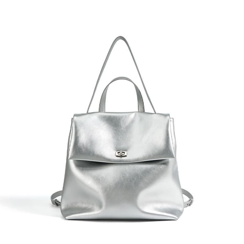Moda Feminina De Couro Personalizado Simples Nicho design Mochila Versão Coreana casual
