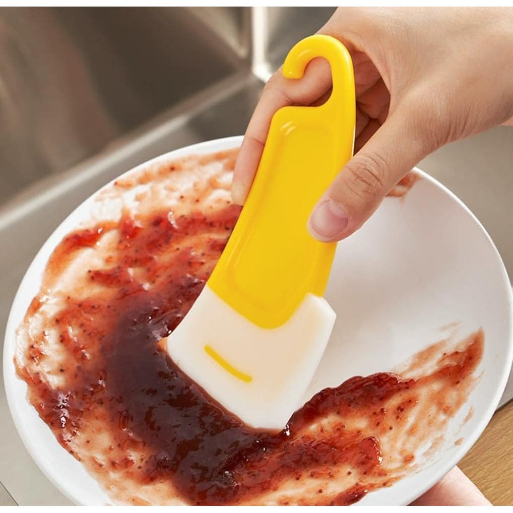 Raspador de Silicone para Panelas, 6.1x2.6" Resistente ao Calor e Anti-riscos, Ferramenta de Cozinha com Furo para Prato