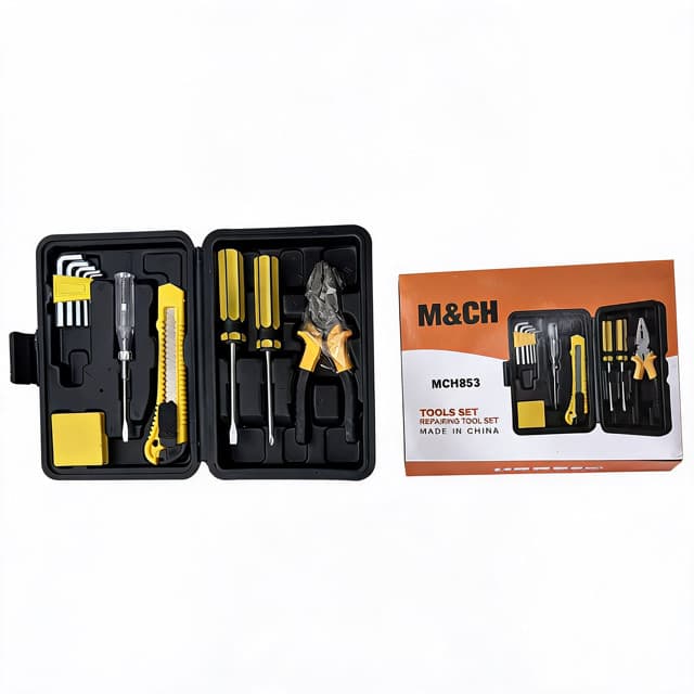 Conjunto de ferramentas de reparo, mala de transporte, marca M&CH, modelo MCH853, 12 peças
