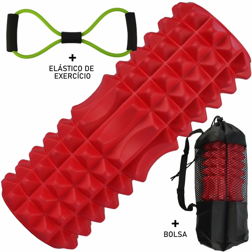 Rolo De Liberação Miofascial Massageador Yoga Vermelho CBRN15726