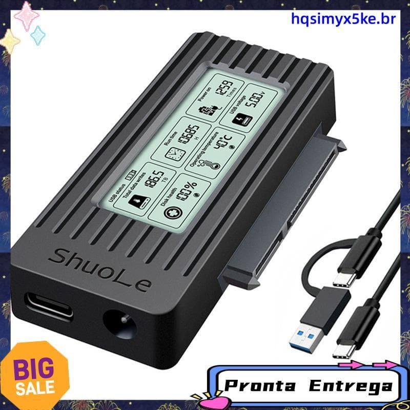 Adaptador USB C Para SATA Conversor Cabo USB3.2 Gen1 2.5/3.5 Polegada SSD HDD Disco Rígido Externo