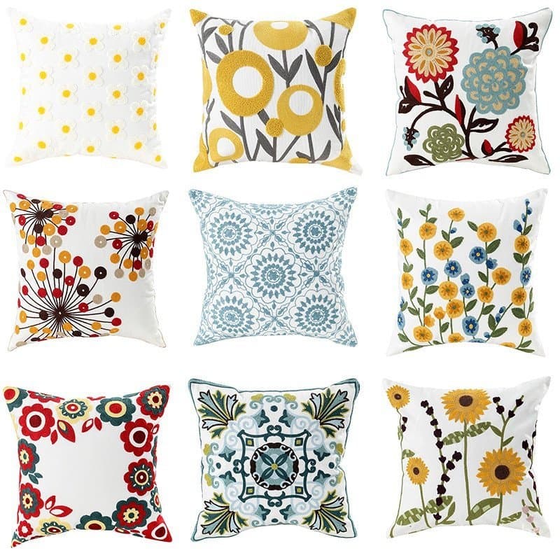 Capa de almofada bordada e reforçada, capa de almofada para sofá, almofada para sala de estar, decoração para o lar.