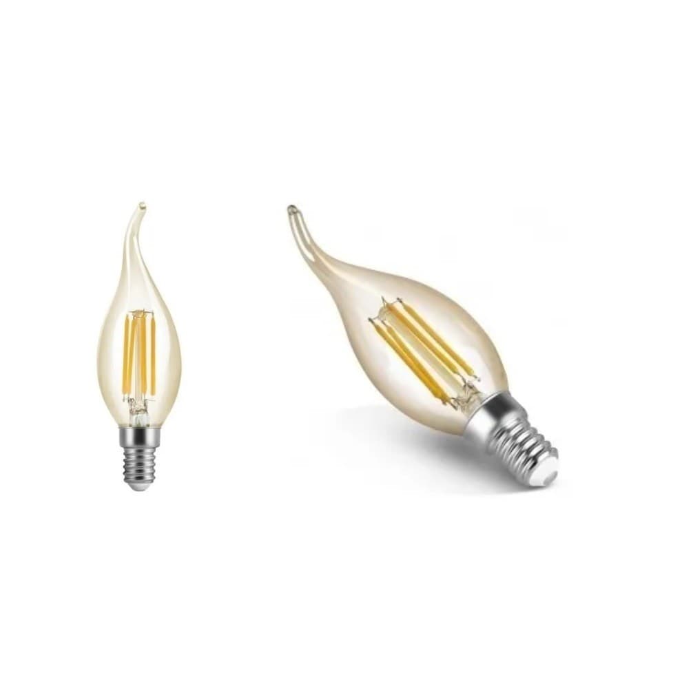 kit 8/9/12/16Lampada Vela De Led Bocal E14/E27  4w De Filamento  C35  branco quente  Bivolt Lustres