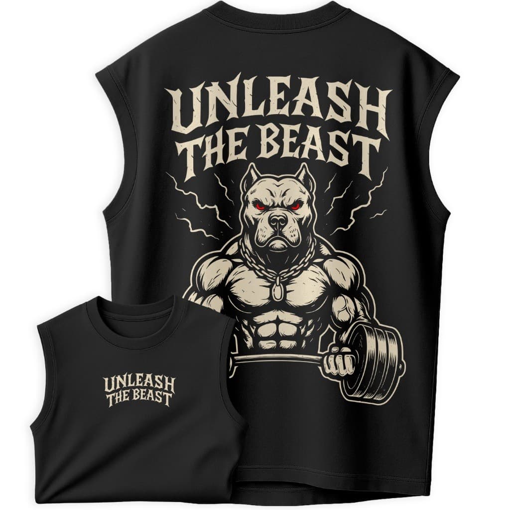 Regata Oversized Masculina Academia | Solta a Fera | Estampa Pitbull Monstro Old School Anime Scape