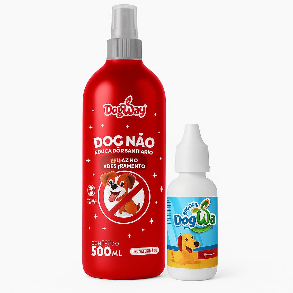 Kit Dog Way Educador Sanitário Para Cães - Xixi Sim 30ml e Xixi Não 500ml - Treinamento Sanitário