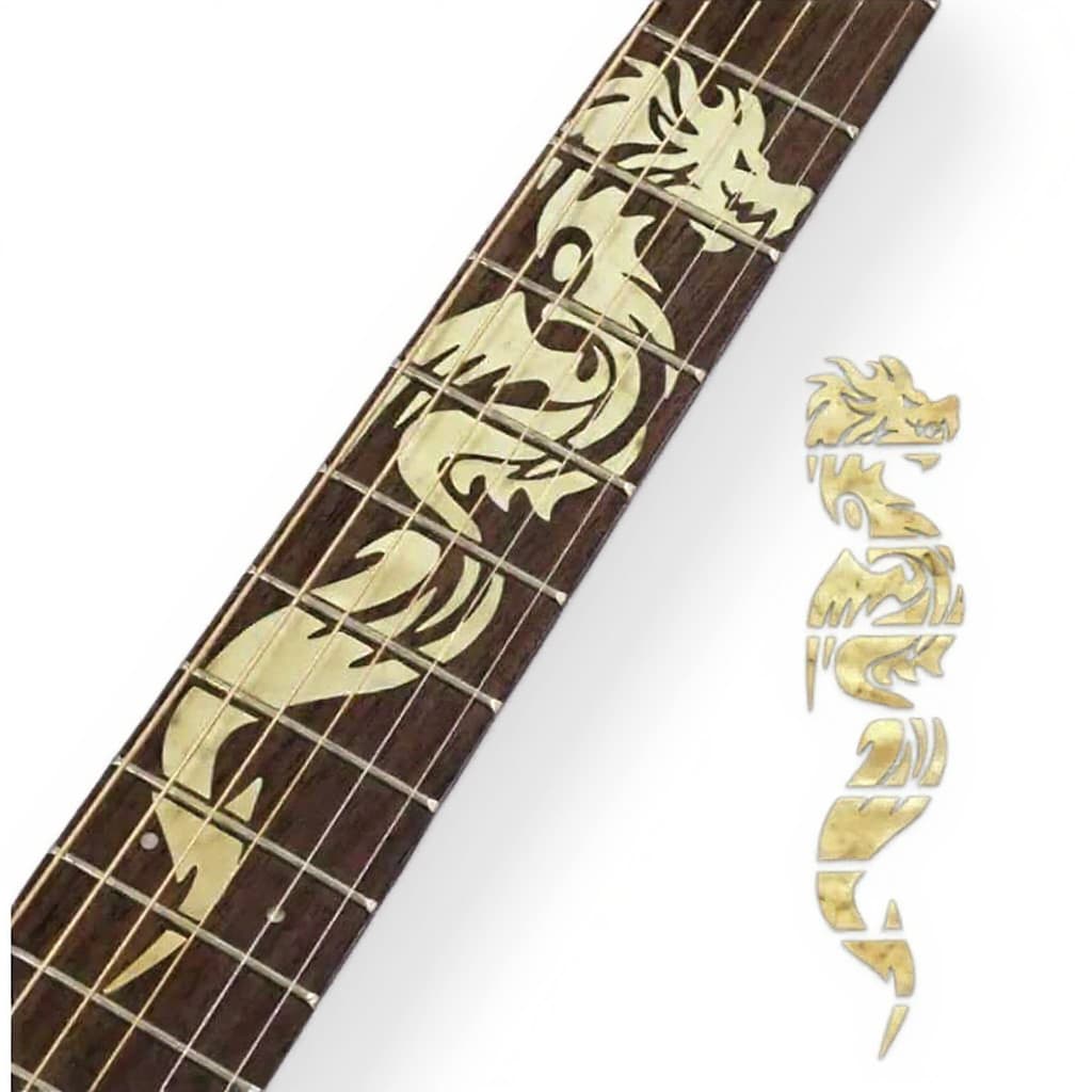 Adesivo Marcador De Escala Violão Guitarra Vinil Dragão Dourado