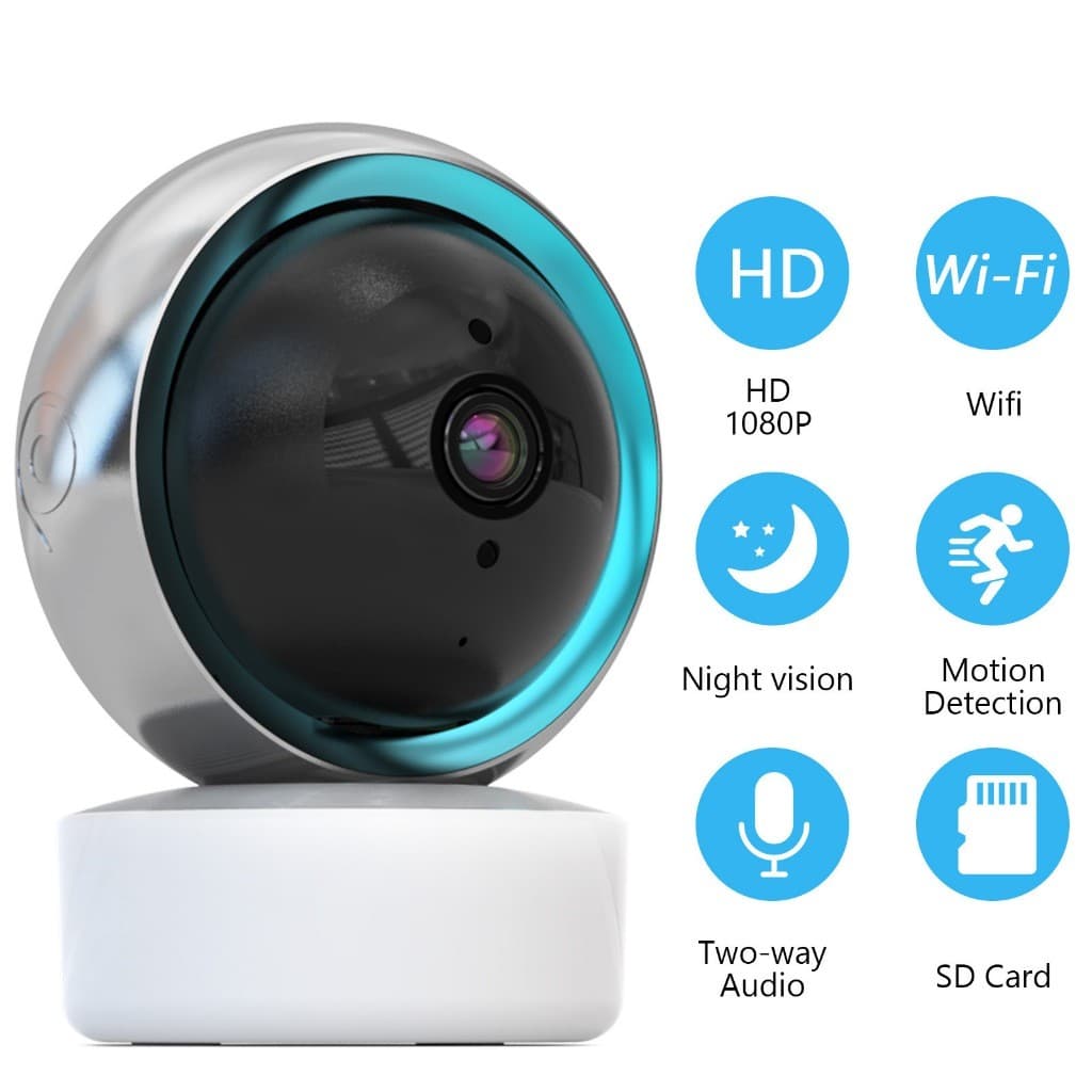 1080P Câmera IP WiFi Vigilância Inteligente Rastreamento Automático De Segurança Doméstica Monitor PIR Sem