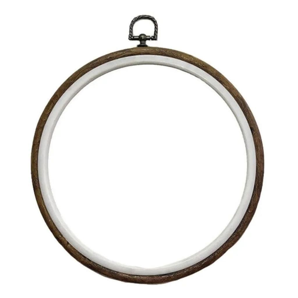 Bastidor de Silicone Madeira para Bordado Luli 18cm