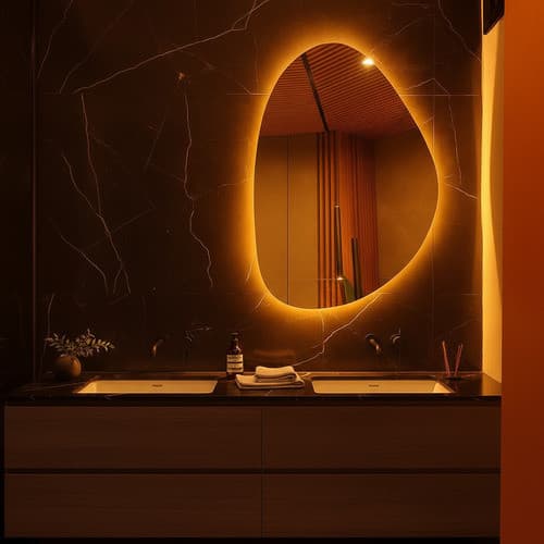Espelho Orgânico 50x60 Led Luz Quente Banheiro Make