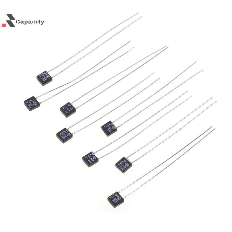 Capacidade 10 Peças Motor De Ventilador Quadrado Preto 2A 250V Fusível Térmico LED Fues 115 120 125 130 135 140 145 Inte
