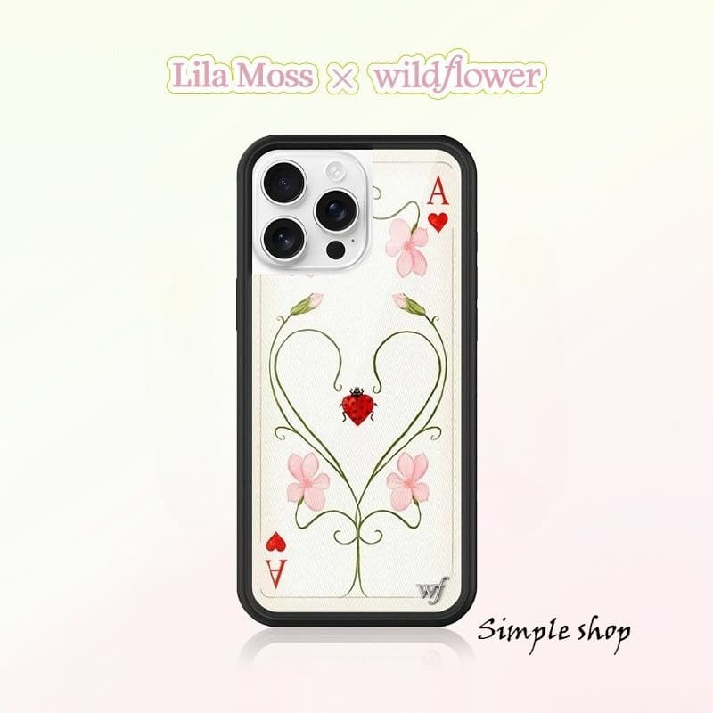 Lila Moss X Wildflower Nome Conjunto Capa De Telefone De Luxo Para IPhone17Air 17 16 15 14 13 12 ProMax Plus Soft Side S