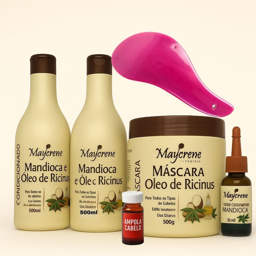 Kit Mandioca Tratamento Capilar Para Todos os Cabelos A Pronta Entrega