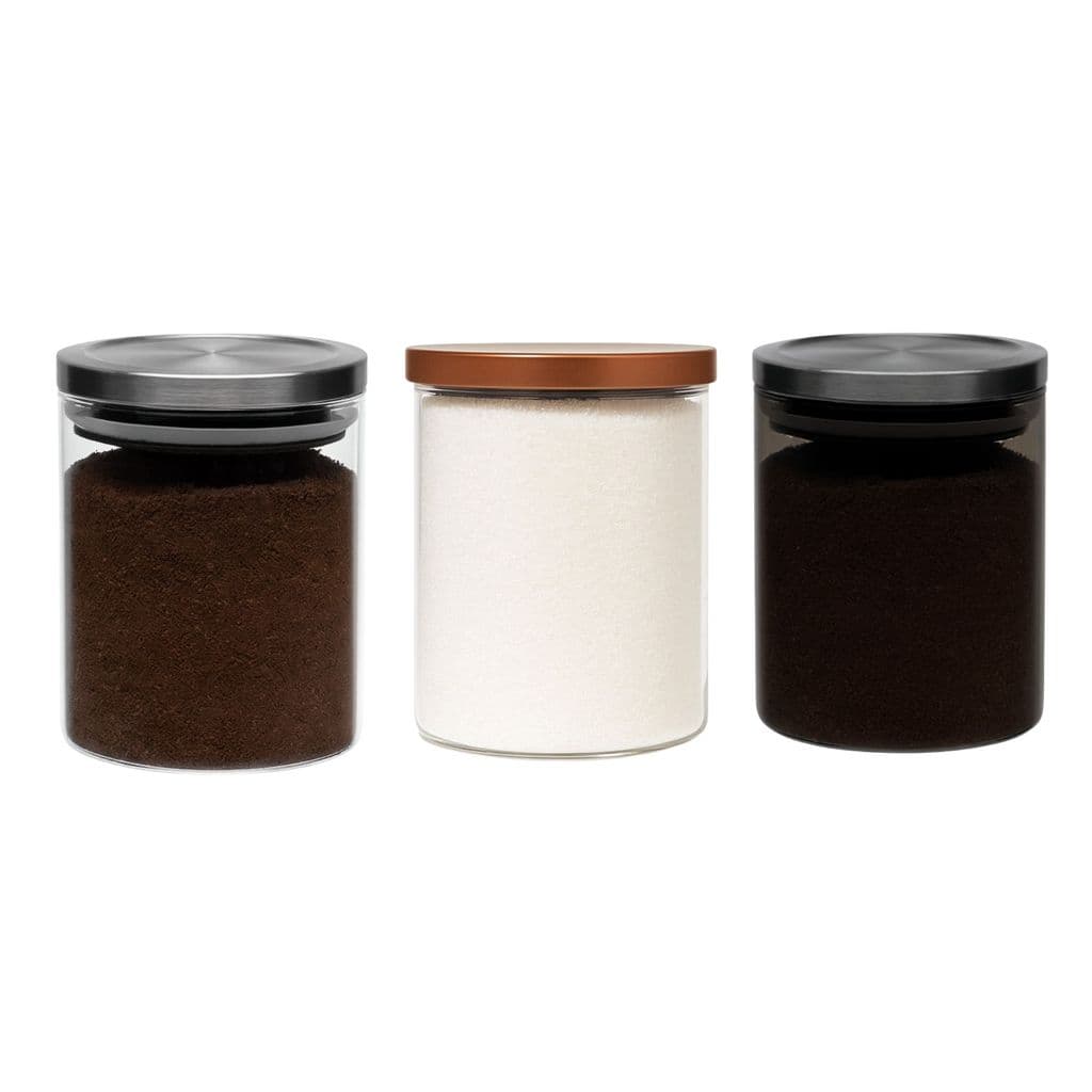 Kit 3 Potes de Vidro 13x10CM, 14x10CM e 10x13,3CM 750ML Porta Mantimentos e Temperos