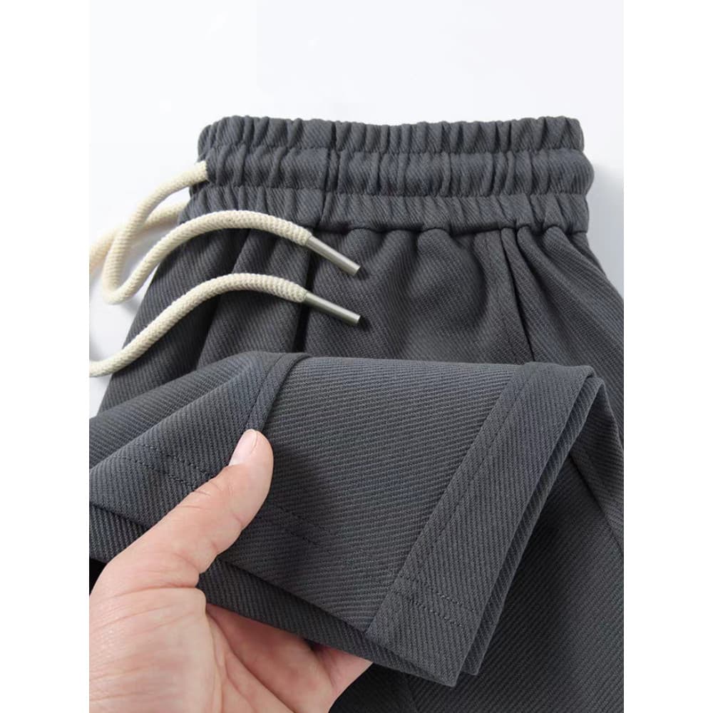 Novo estilo macacão americano Retro pesado sarja Sweatpants calças cortadas esportes Shorts casuais solto em linha reta
