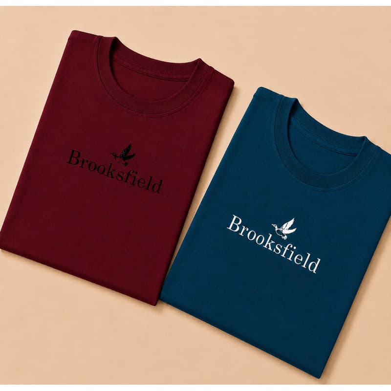 Kit 2 Camisetas Brooksfield 100% Algodão Gola Redonda Tecido Premium Envio Imediato Masculina