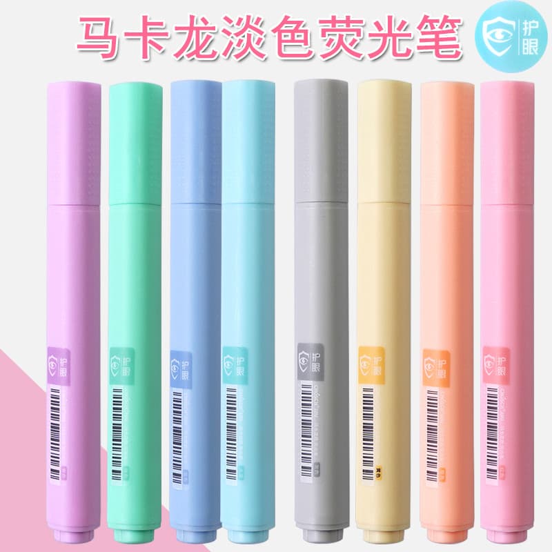 Macaron cor clara proteção para os olhos iluminador estudantes usam marcação caneta chave triângulo caneta titular para