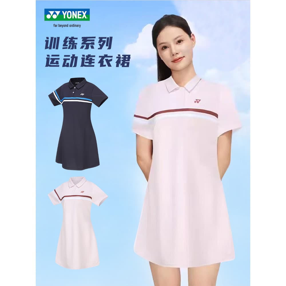 YONEX YONEX Badminton Jersey yy Saia esportiva feminina Vestido de camisa de tênis215224 20467 Secagem Rápida