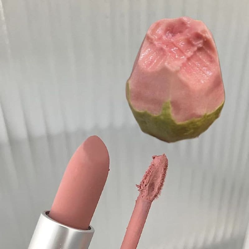 | 【lip tint ruby rose】 | ♬Baixo saturado cinza rosa lábio argila fosco fosco esmalte labial estudantes não desbotam Pseu
