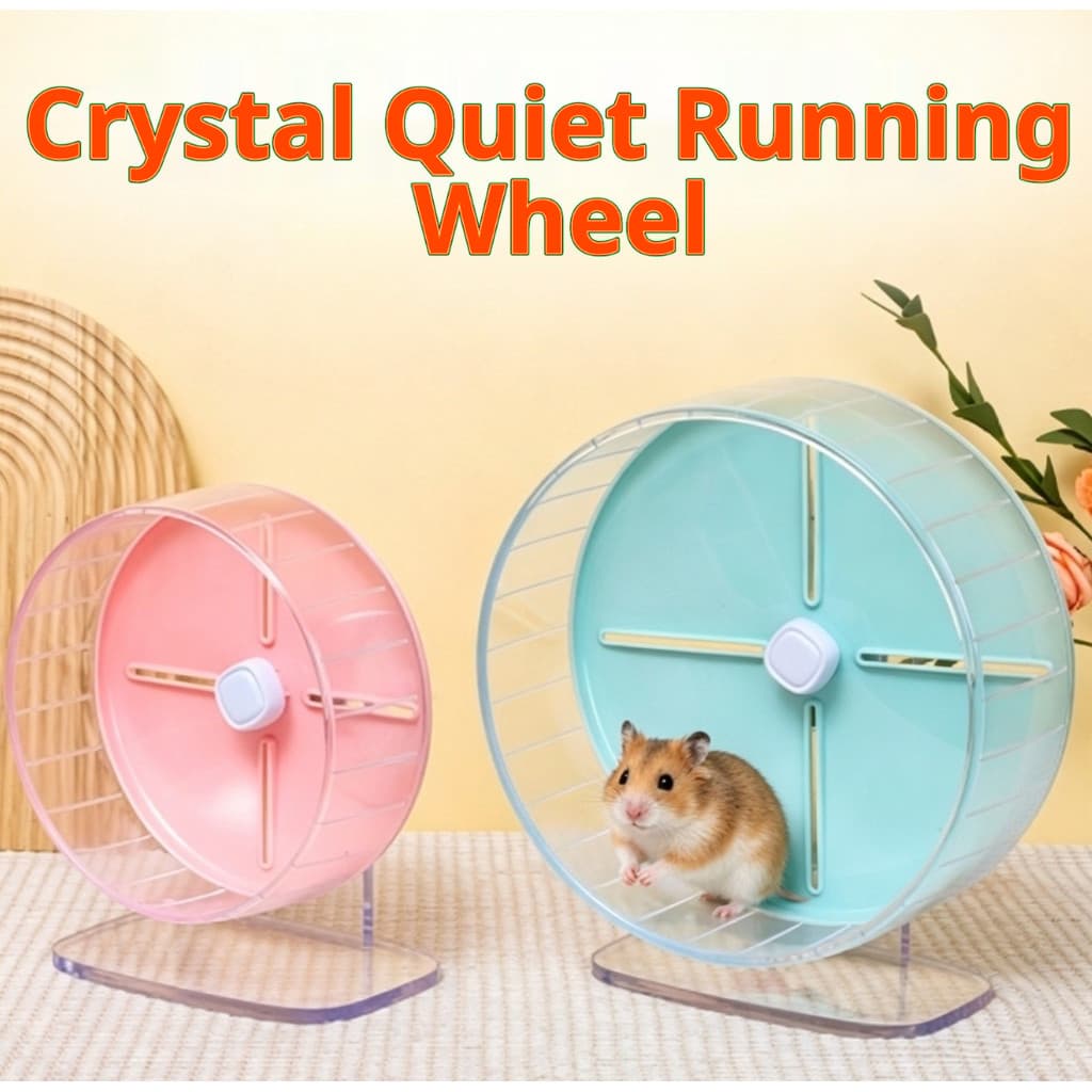 Roda de Exercício Silenciosa de Cristal de 26cm para Hamster-Sírio