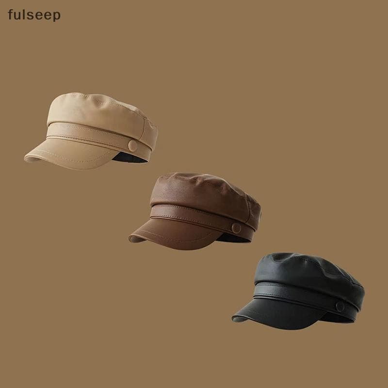 Chapéu de Sol Casual Adulto de Couro PU de Cor Sólida para Primavera e Outono, Chapéu Esportivo Hip Hop L D4NT