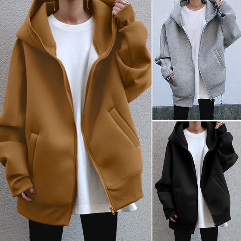 2026 novo estilo comércio exterior outono inverno novo estilo único moletom de rua com zíper com capuz longo forro de lã