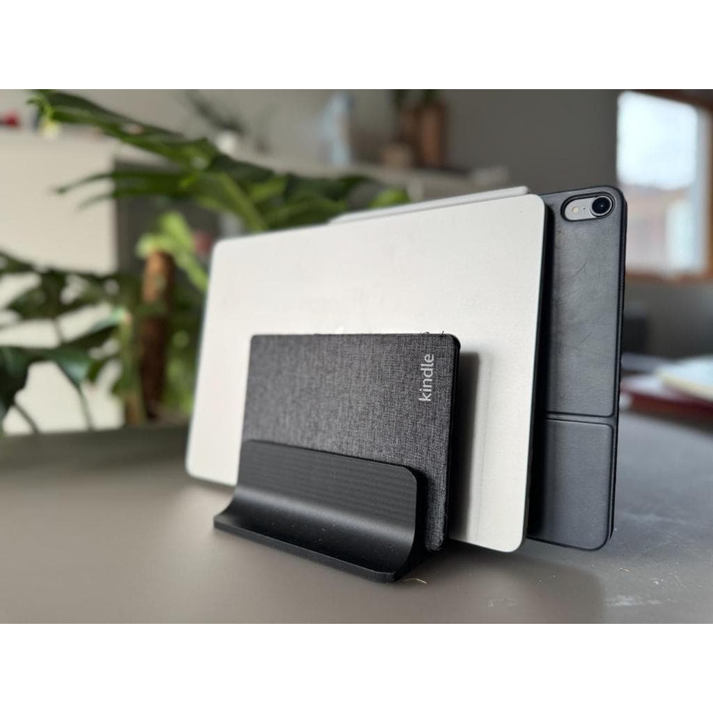 Suporte Vertical Universal 3 em 1 Notebook MacBook iPad e Kindle Organizador Mesa Setup Premium 3D