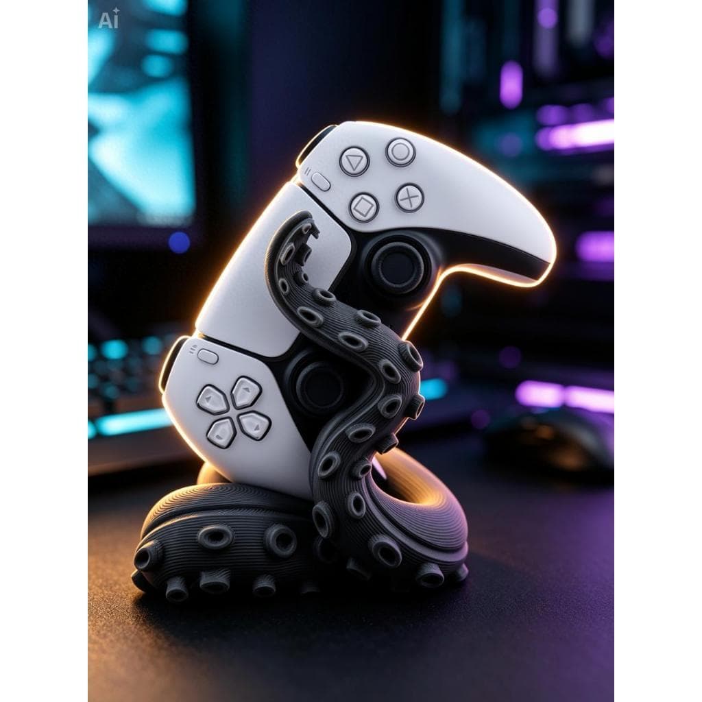 Suporte de Controle  Mesa Gamer Formato de Tentáculo de Polvo PS5 XBOX PC Stand Decoração Geek
