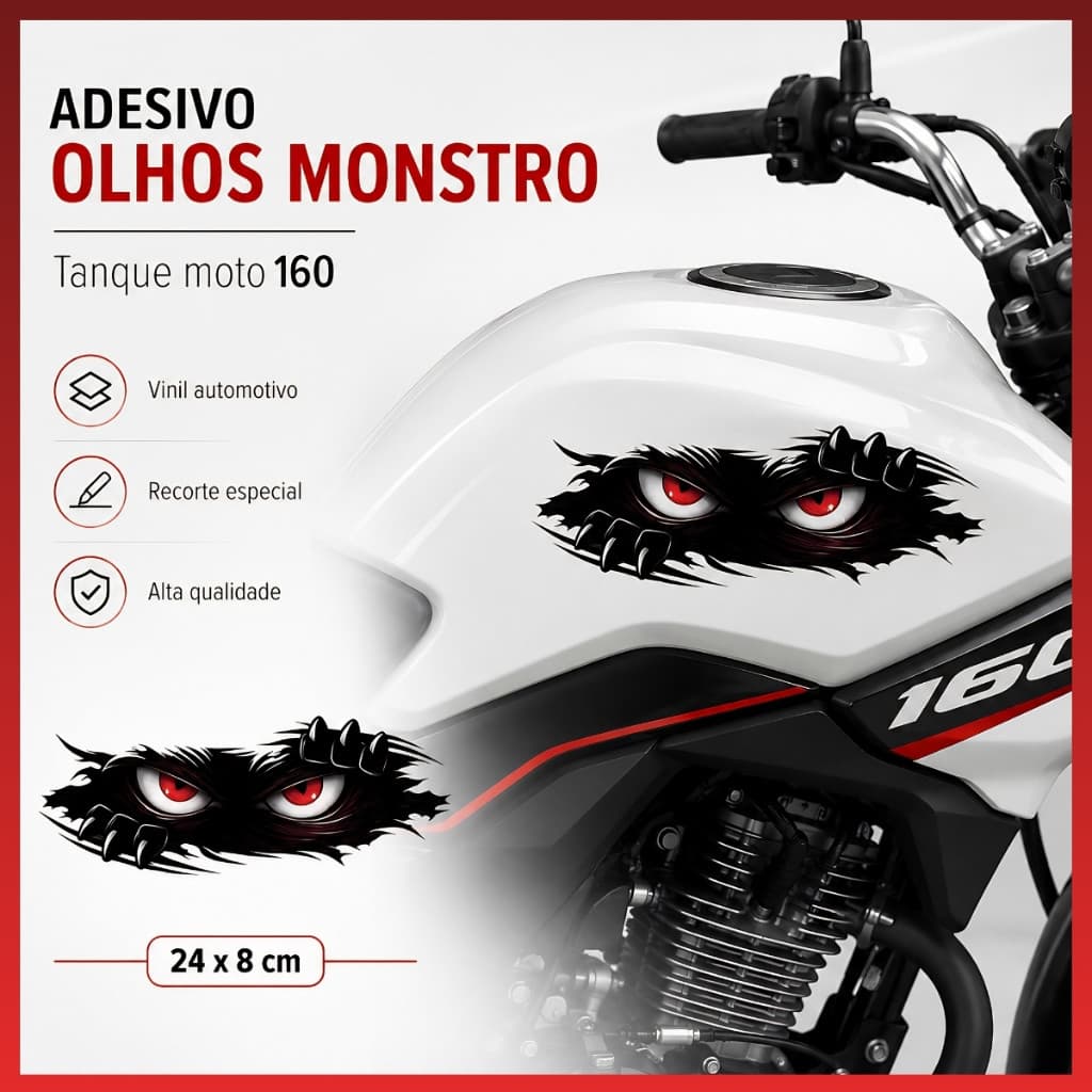 Adesivo Olhos Monstro em Vinil Automotivo – Visual Personalizado e Alta Durabilidade