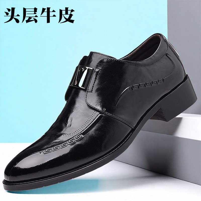 Sapatos de couro puro de negócios masculinos de sola macia de um Pedal couro genuíno High-End marca estilo jovem 2025 no