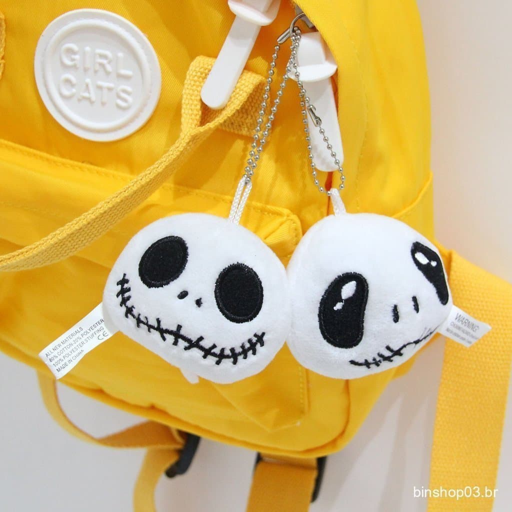 8cm O Pesadelo Antes Do Natal Jack Skellington Schoolbag Pendant Keychain Toys Doll Skull Jake Plush Brinquedos Recheado