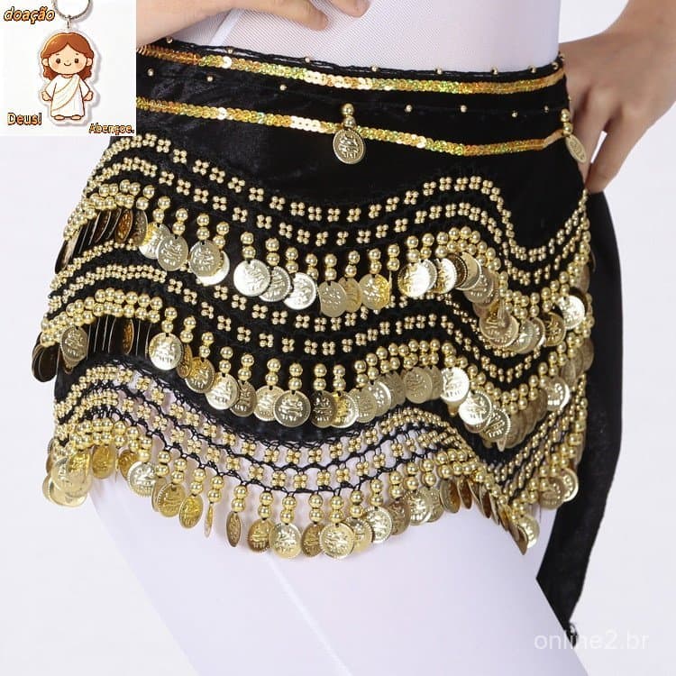 Roupas De Dança Do Ventre Moedas De Ouro Cachecol 248 Cinto