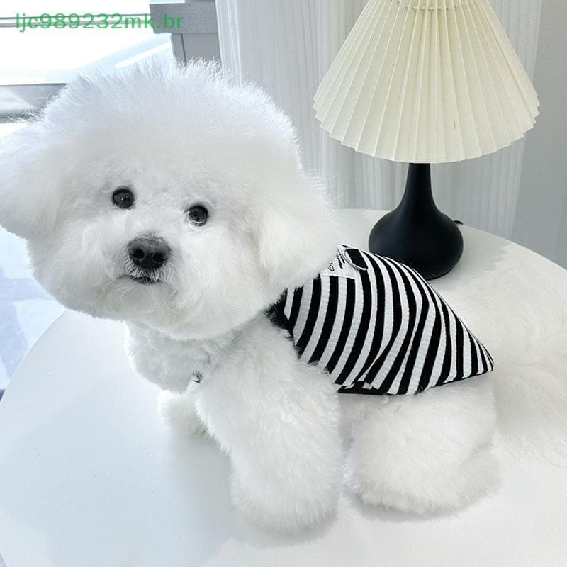[MYBR] Roupas De Verão Para Cães Colete Animais De Estimação ck Coletes Listrados Brancos Com Fivela De Tração Chihuahua