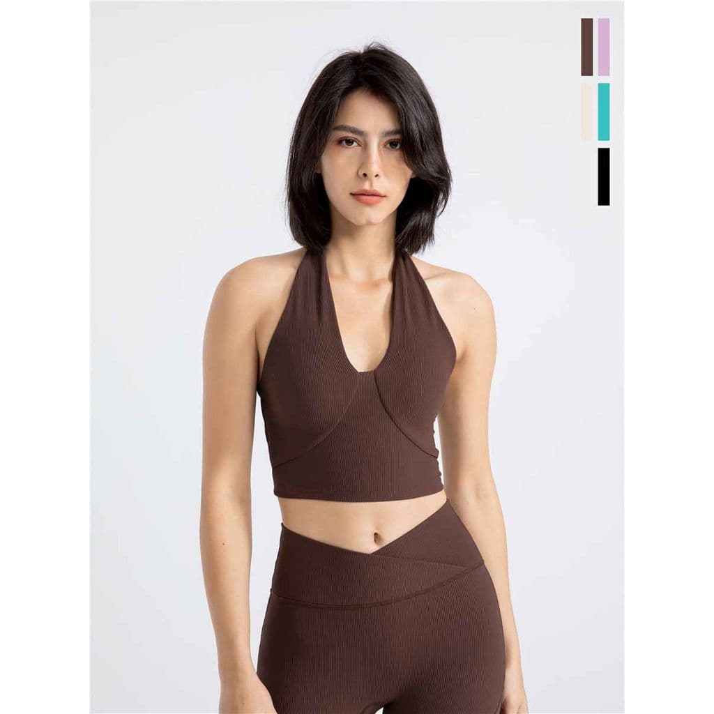Anna Fitness esportes roupa interior feminina à prova de choque reunião correndo Halter pescoço bonito sutiã traseiro ap