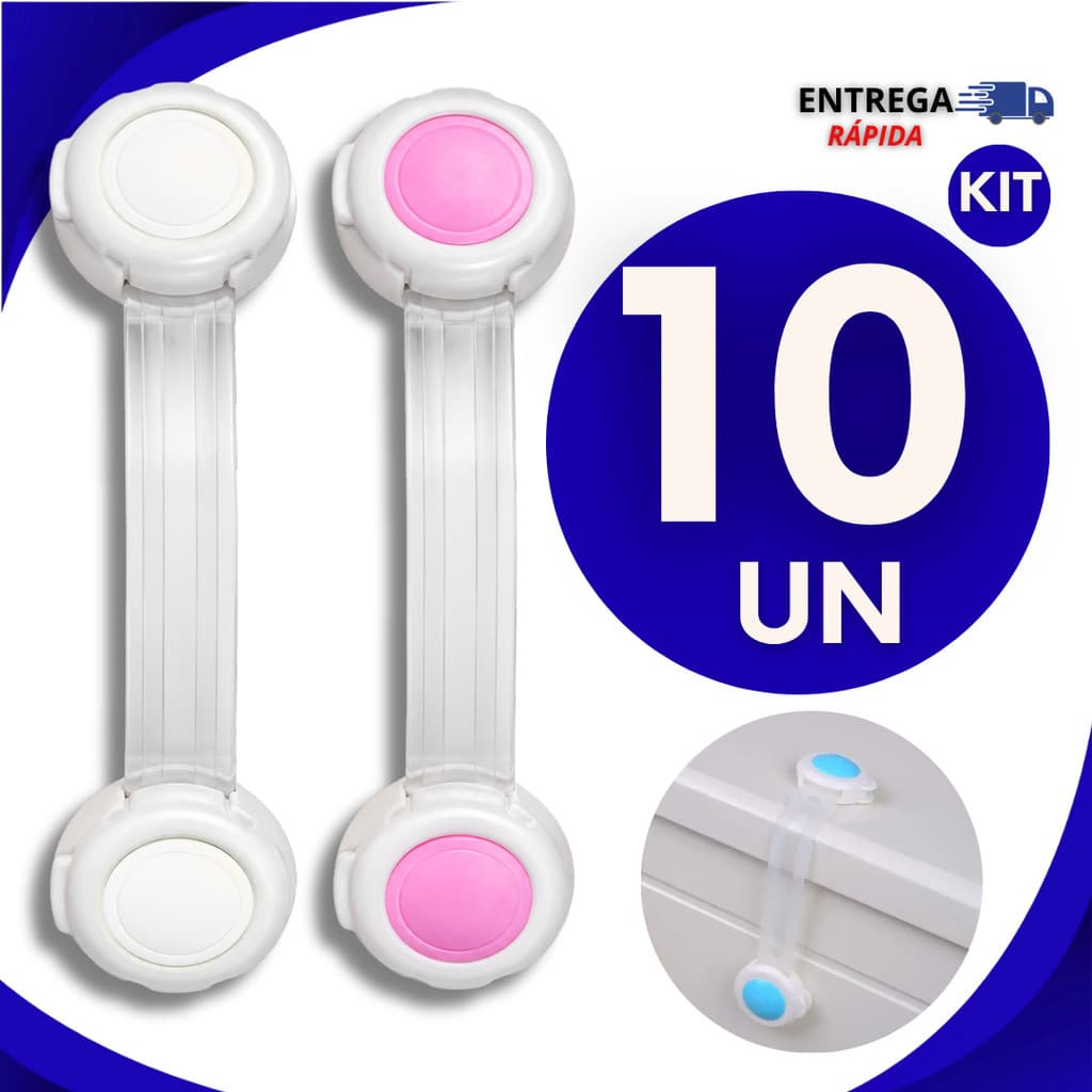 Kit Trava Proteção Gaveta Armário Geladeira Segurança Protetor Bebe Kit Qualidade Premium